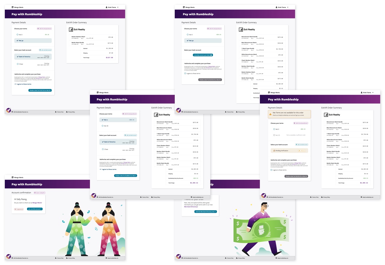 New checkout screens